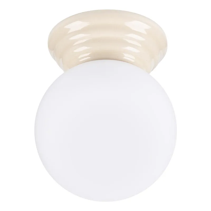 Beżowa lampa sufitowa ceramiczna ze szklanym kloszem ø 12 cm Farsa – Sollux Bonami Okazja