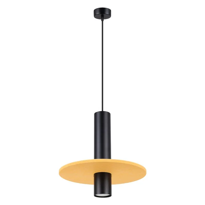 Nowy Żółta/beżowa metalowa lampa wisząca ø 30 cm Olisa – Sollux Bonami