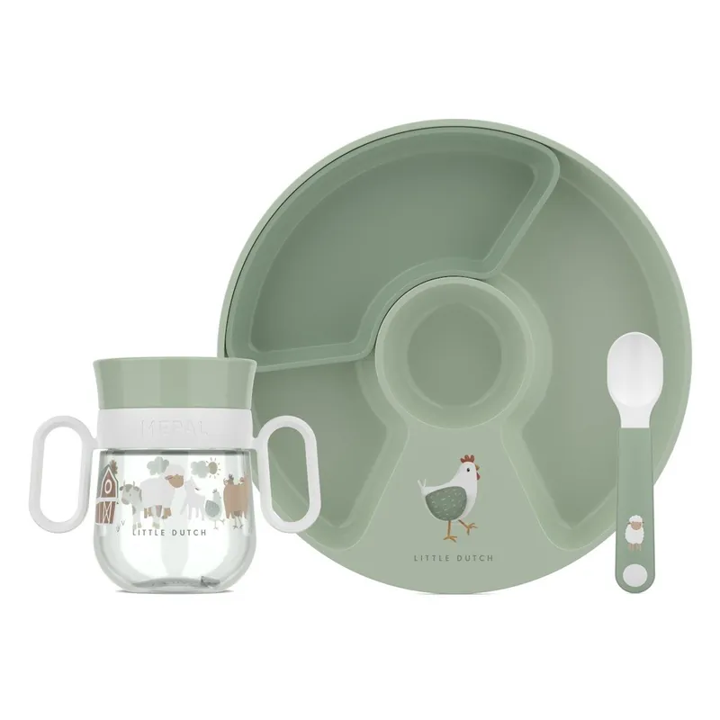 Dostępne od ręki Plastikowy zestaw naczyń dla dzieci 3 szt. Little Farm by Little Dutch – Mepal Bonami