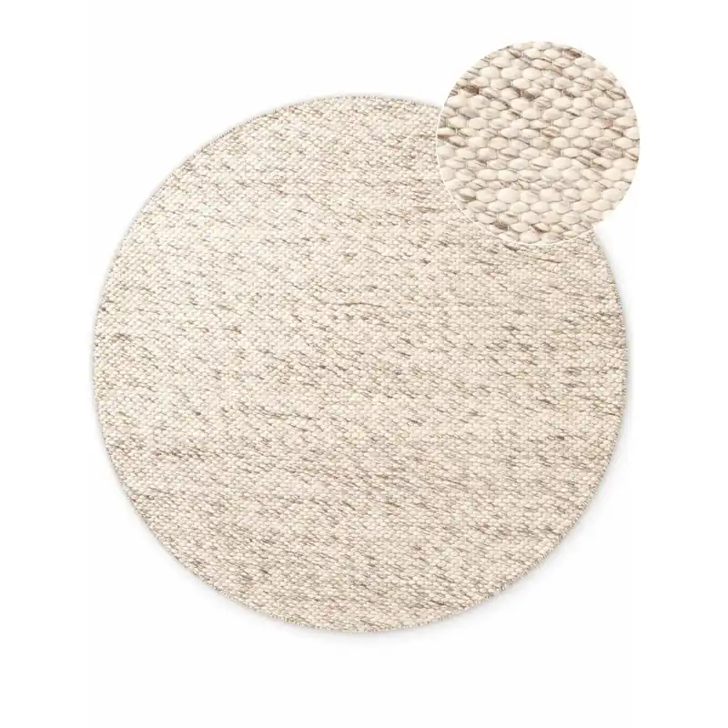 Beżowy/w naturalnym kolorze wełniany okrągły dywan tkany ręcznie ø 200 cm Lyon Beans – Elle Decoration Bonami Dodaj do koszyka