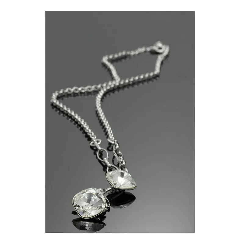 Bestseller Naszyjnik Swarovski Elements Double Drops Clear Bonami
