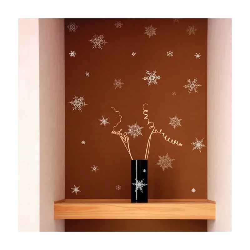 Hit sprzedaży Zestaw 30 naklejek świątecznych Ambiance Christmas Silver Flakes Bonami