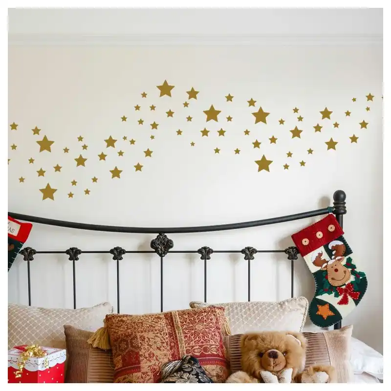 Dostępne od ręki Zestaw 100 naklejek Ambiance Golden Stars Bonami