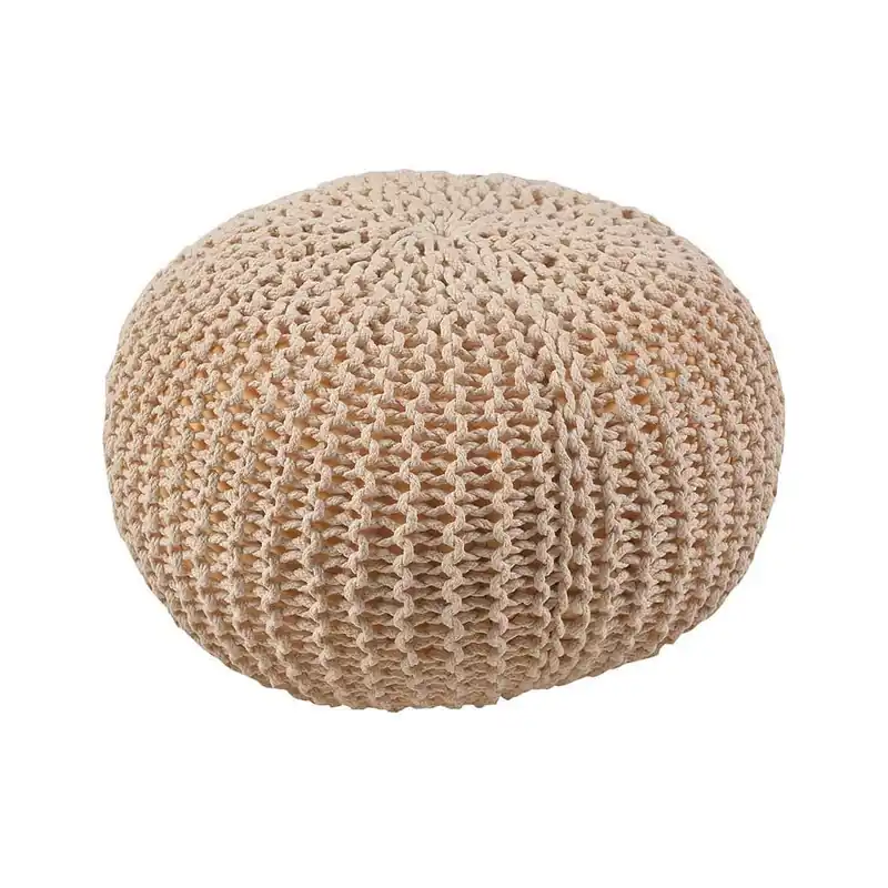 Najlepsza cena Dziergany puf In Beige, 40x40x20 cm Bonami