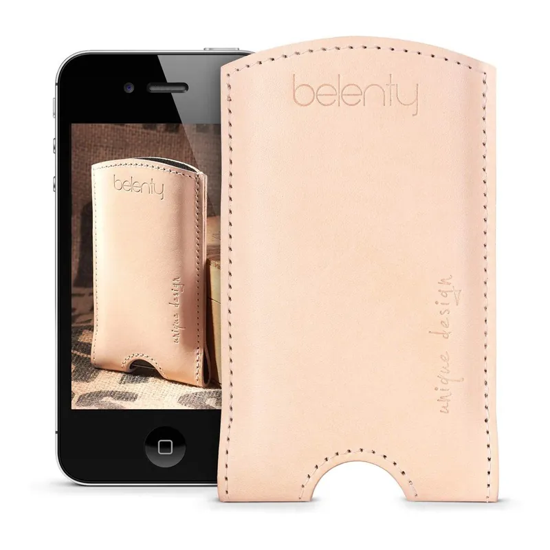 Premium Skórzane etui na iPhone 4/4s Cream Bonami