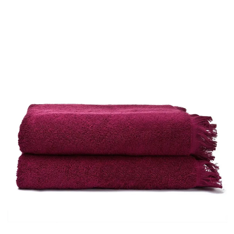 Oferta czasowa Zestaw 2 bordowych ręczników kąpielowych z bawełny Casa Di Bassi Bath, 100x160 cm Bonami