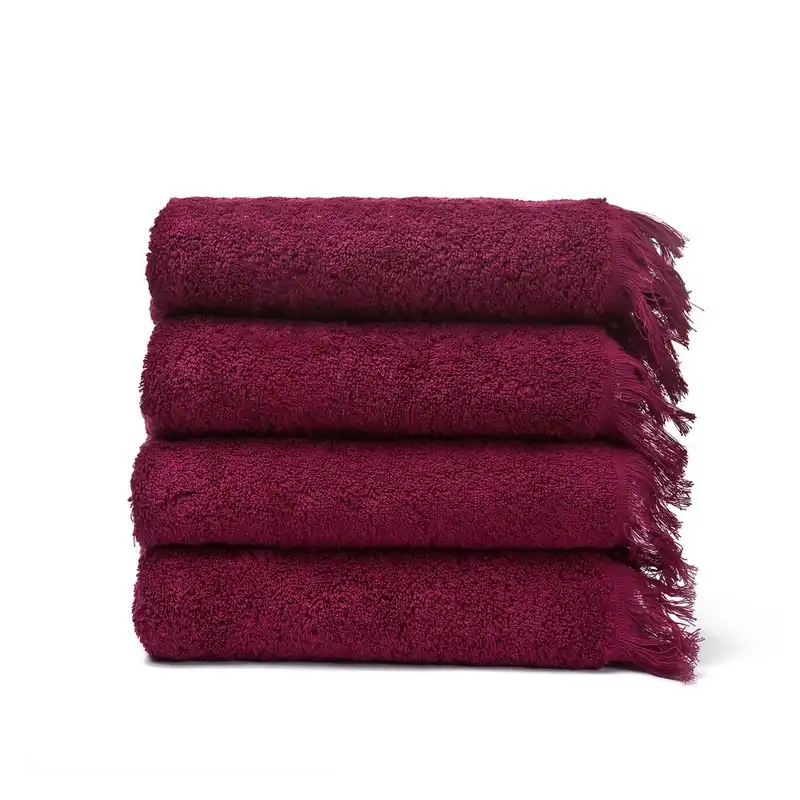 Wyjątkowa oferta Zestaw 4 bordowych ręczników bawełnianych Casa Di Bassi Bath, 50x90 cm Bonami