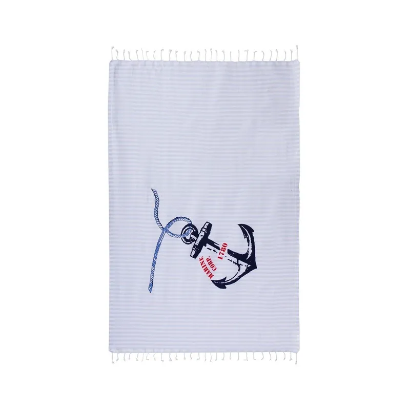Rabat Ręcznik hamam Rope White Blue, 100x170 cm Bonami