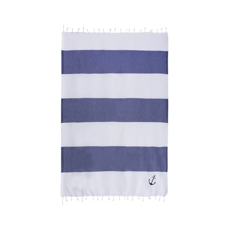 Bezpieczne zakupy Ręcznik hamam Sea Pool White Dark Blue, 100x170 cm Bonami