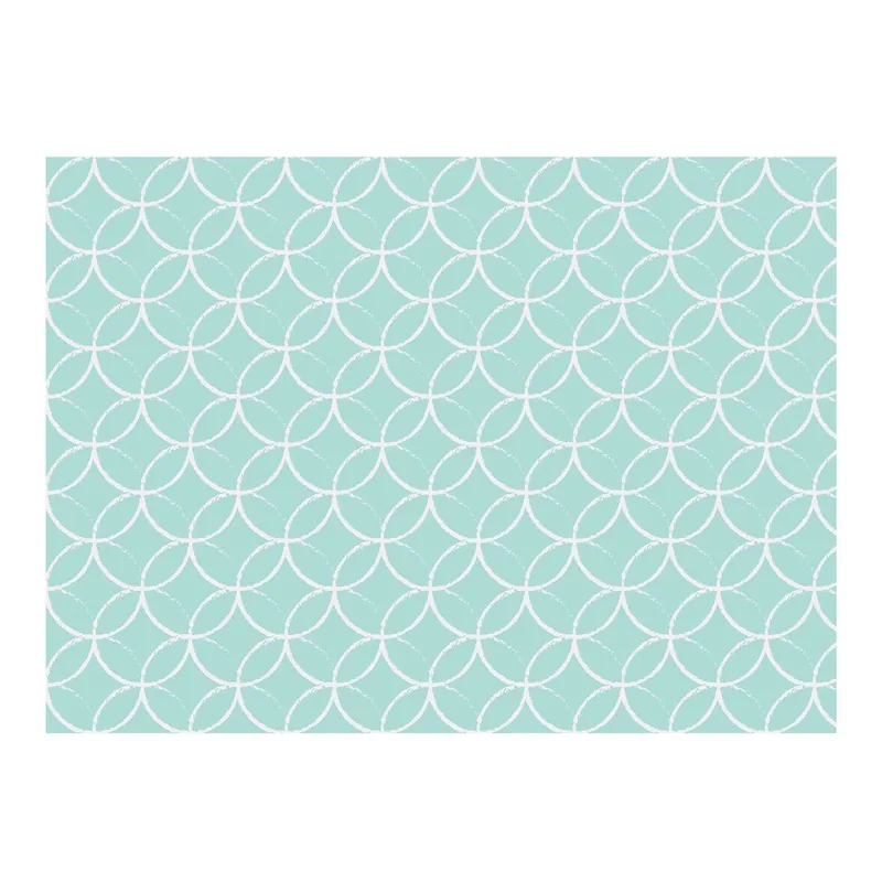 Niska cena Winylowy dywan Círculos Retro Turquesa, 99x120 cm Bonami