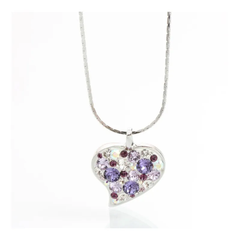 Wybór klientów Naszyjnik Laura Bruni Swarovski Elements Heart Violet Bonami