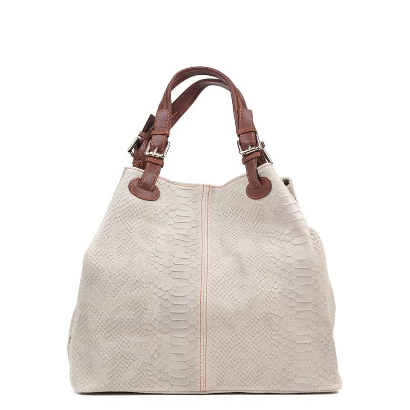 Skórzana torebka Luisa Vanini 841 Beige Bonami Nowy