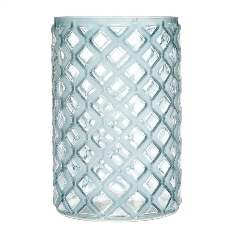 Lampion Cylinder Check Blue, 20 cm Bonami Taniej