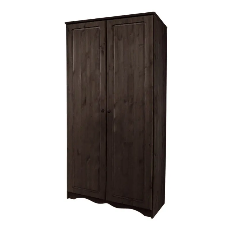 Oferta czasowa Ciemnobrązowa 2-drzwiowa szafa z litego drewna sosnowego 13Casa Helga Bonami