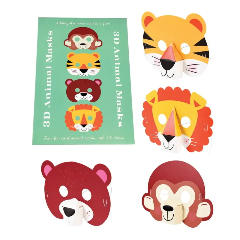Ekspresowa dostawa Zestaw 4 masek papierowych Rex London Animal Bonami