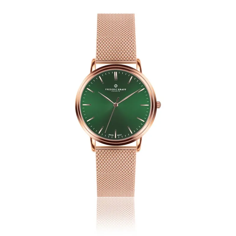 Zegarek z paskiem ze stali nierdzewnej w kolorze różowego złota Frederic Graff Green Bonami Oferta czasowa