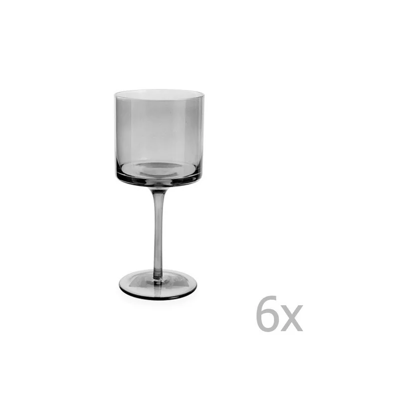 Zestaw 6 szarych kieliszków do wina Villa d‘Este Cala, 450 ml Bonami Oferta limitowana
