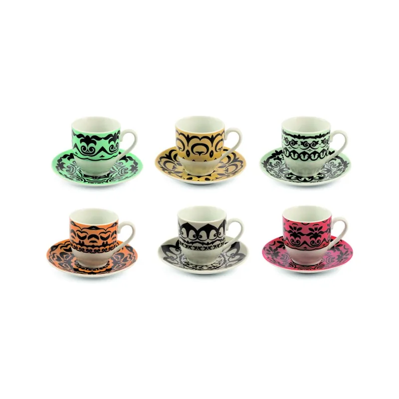 Zestaw 6 filiżanek do espresso ze spodkiem Villa d‘Este Talamanca, 90 ml Bonami Wyprzedaż