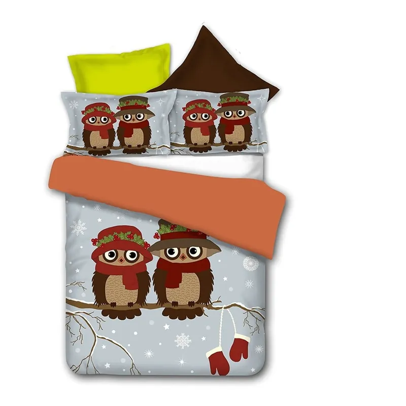 Szybka wysyłka Pościel z mikrowłókna DecoKing Owls Winterstory, 200 x 220 cm Bonami