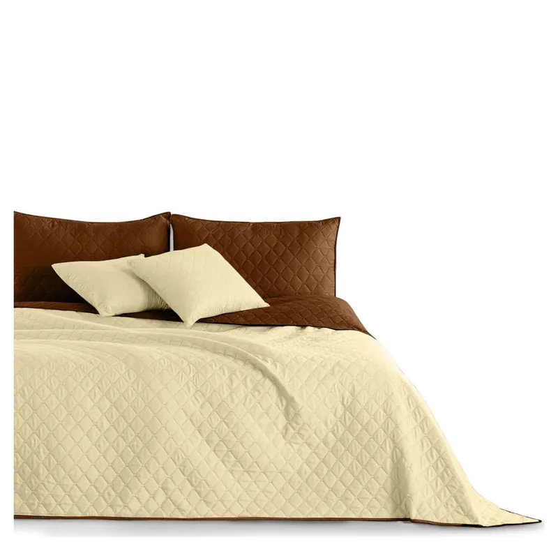 Oferta czasowa Beżowo-brązowa dwustronna narzuta z mikrowłókna DecoKing Axel, 200x220 cm Bonami