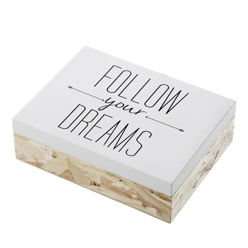 Hit cenowy Pojemnik drewniany Unimasa Follow Your Dreams, 20x6 cm Bonami