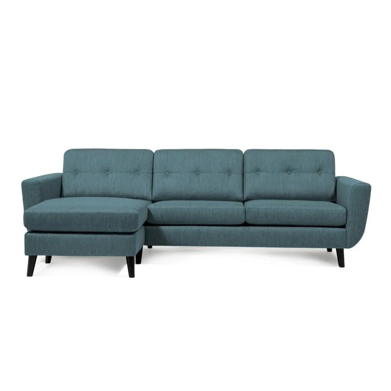 Obniżka ceny Niebieska sofa z szezlongiem po lewej stronie Vivonita Harlem Bonami