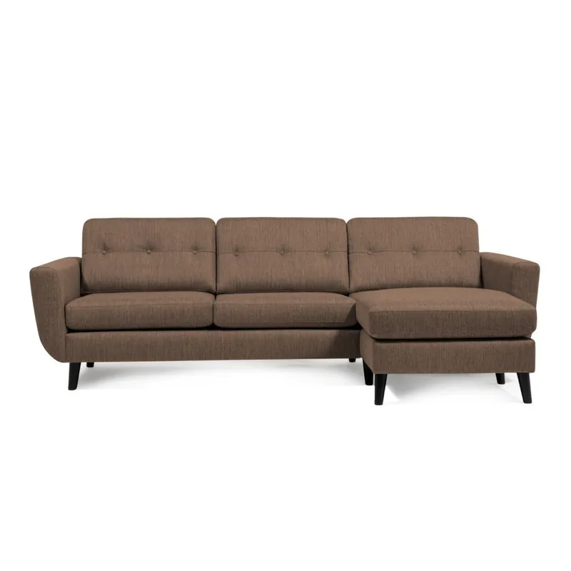 Dodaj do koszyka Brązowa sofa z szezlongiem po prawej stronie Vivonita Harlem Bonami