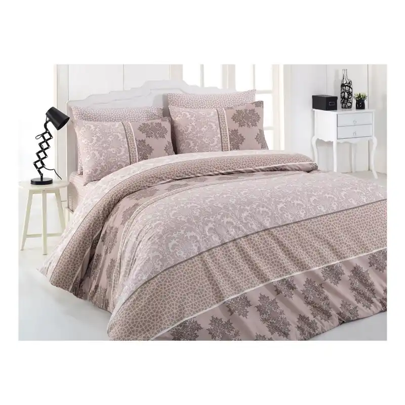 Premium Pościel bawełniana z prześcieradłem i 2 poszewkami na poduszki Harem V4, 200x220 cm Bonami