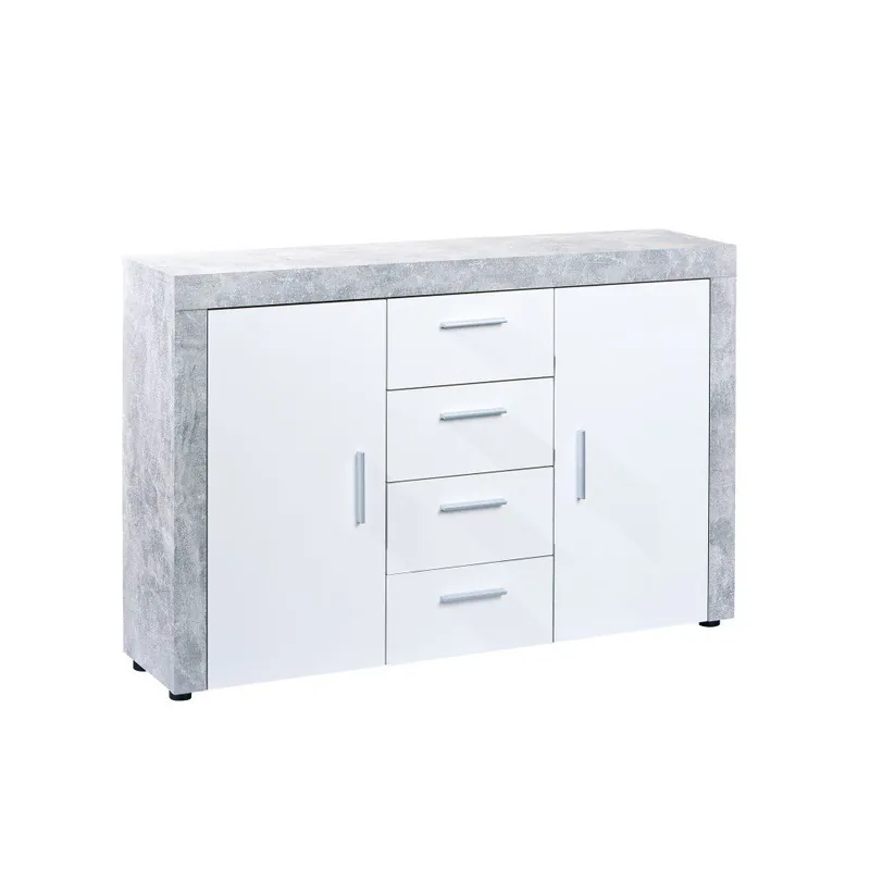 Bestseller Komoda 2-drzwiowa z 4 szufladami i elementami z imitacji betonu 13Casa Cement Bonami