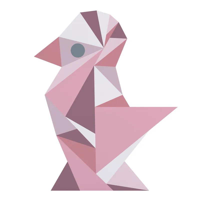 Różowa naklejka na ścianę Sebra Geometric Girl Bonami Bestseller