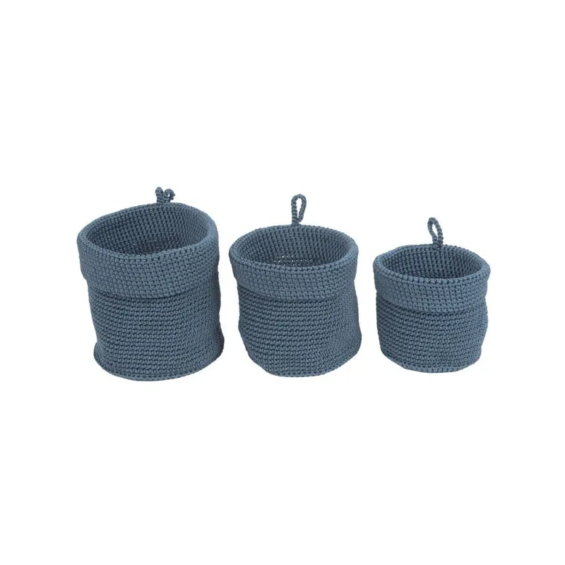Bestseller Zestaw 3 niebieskich koszyków na kwiaty PT Living Weave Bonami