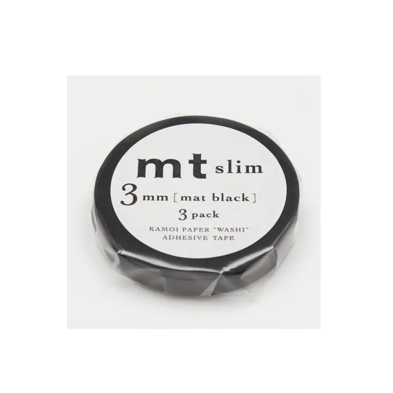 Premium Zestaw 3 czarnych taśm dekoracyjnych washi MT Masking Tape Matte Bonami