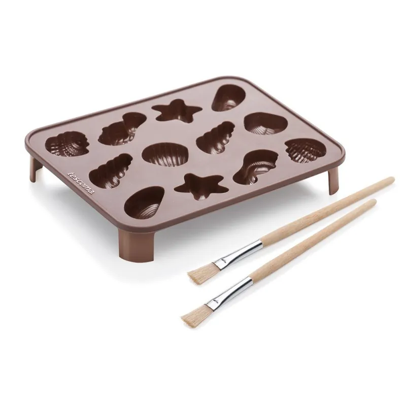 Cena promocyjna Foremki do belgijskich pralinek z 2 pędzelkami Tescoma Delicia Choco Bonami
