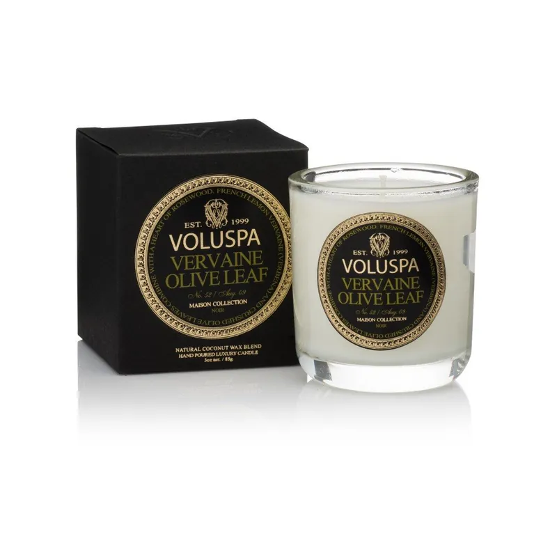Świeczka o zapachu palisandrowca i liści oliwkowych i cytrynowych Voluspa Maison Votive, 25 godz. Bonami Premium