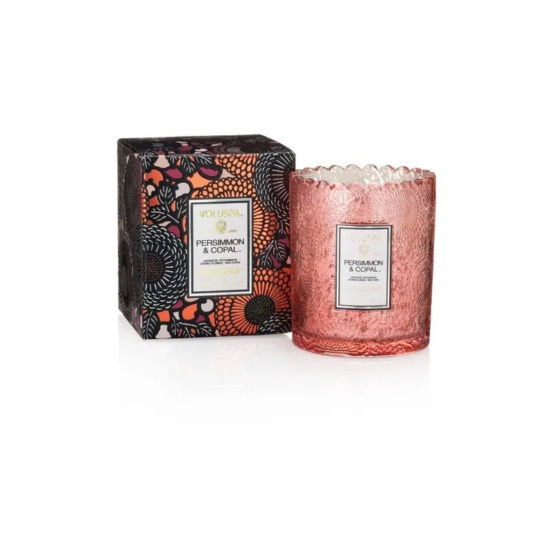 Oferta limitowana Świeczka o zapachu owocu kaki, cytrusów, liczi i żywicy kopalnej Voluspa , 50 godz. Bonami