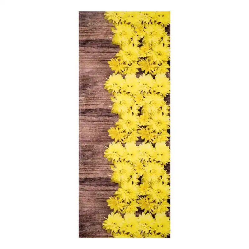 Zniżka Żółto-brązowy wytrzymały chodnik kuchenny Webtappeti Dalie, 58x240 cm Bonami