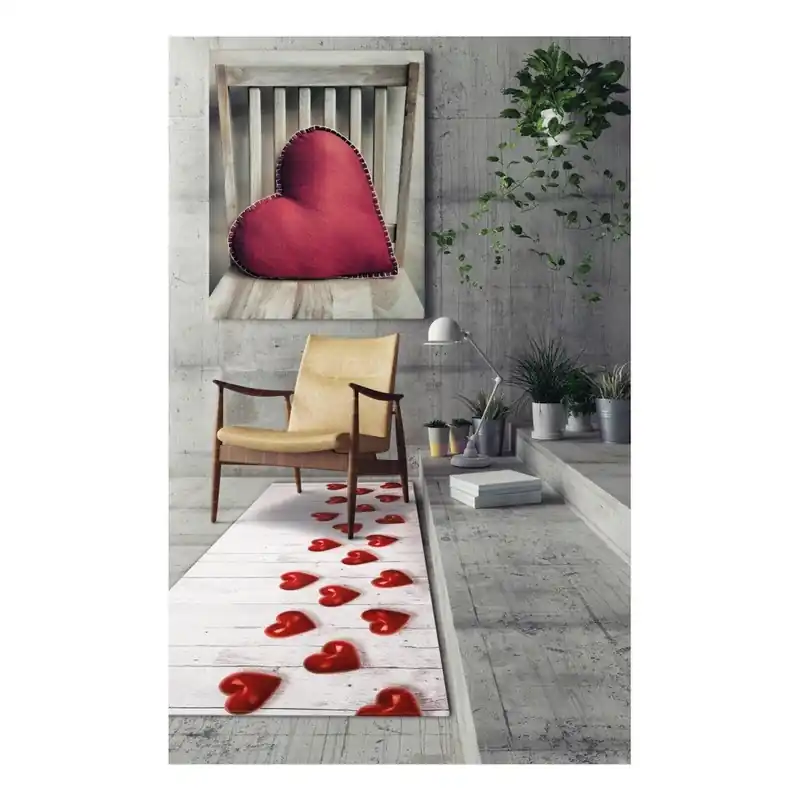 Sprawdź teraz Wysoce wytrzymały chodnik Webtappeti Hearts, 58x240 cm Bonami