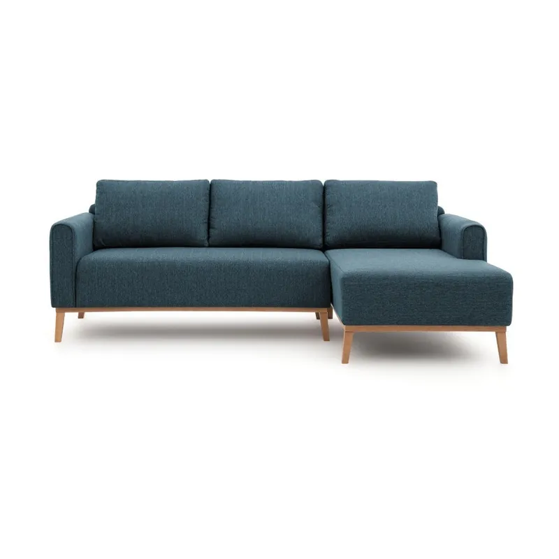 Niebieska prawostronna sofa narożna Vivonita Milton Bonami Szybka wysyłka
