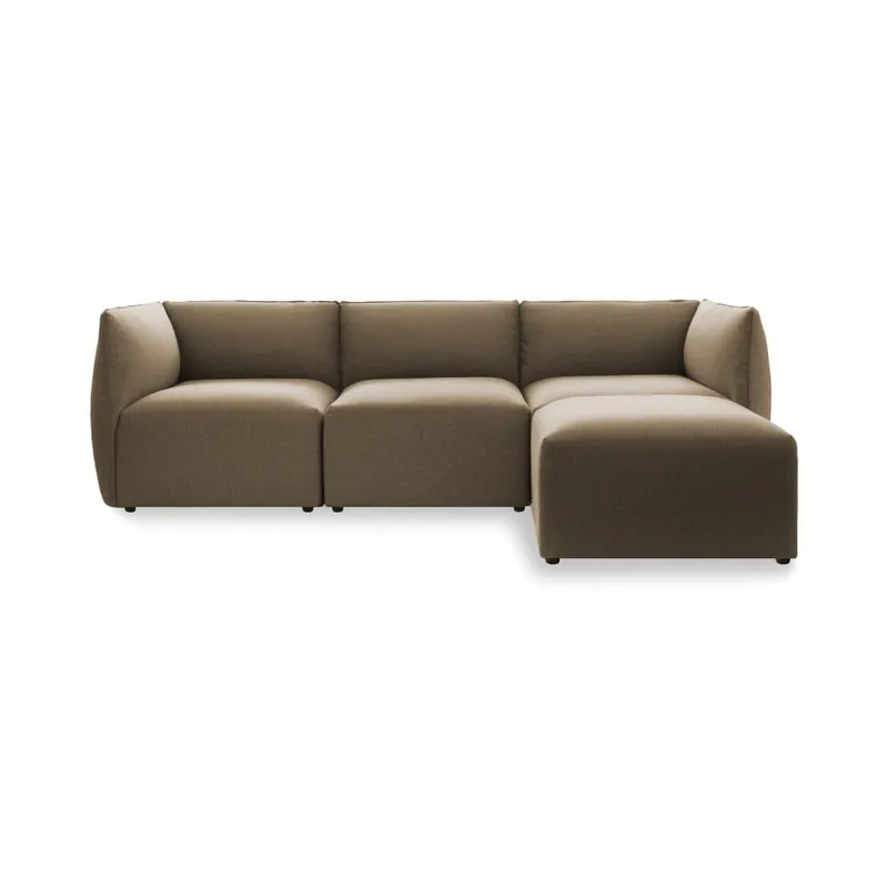 Beżowa 3-osobowa sofa modułowa z podnóżkiem Vivonita Cube Bonami Bezpieczna płatność