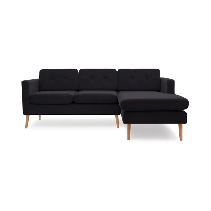Szybka wysyłka Ciemnoszara sofa narożna prawostronna z naturalnymi nogami Vivonita Sondero Bonami