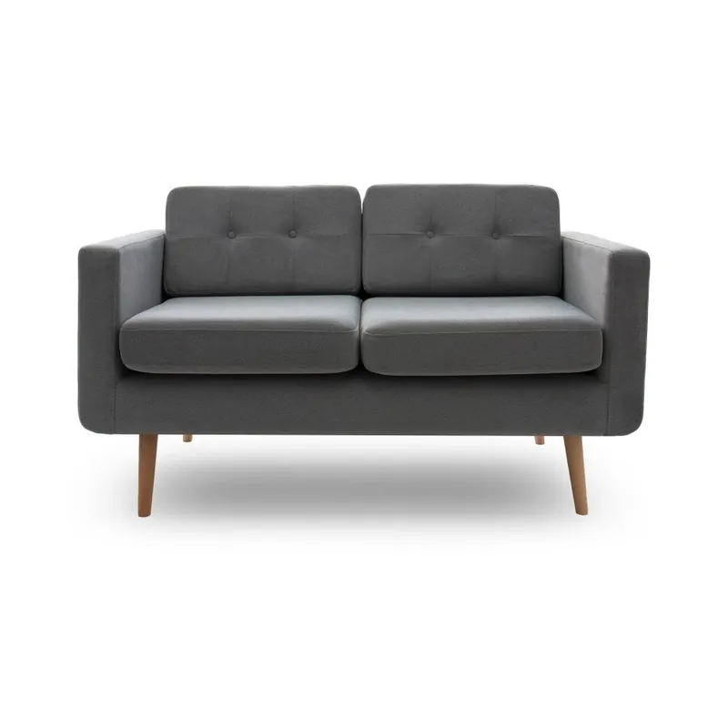 Jasnoszara sofa dwuosobowa z naturalnymi nogami Vivonita Sondero Bonami Promocja