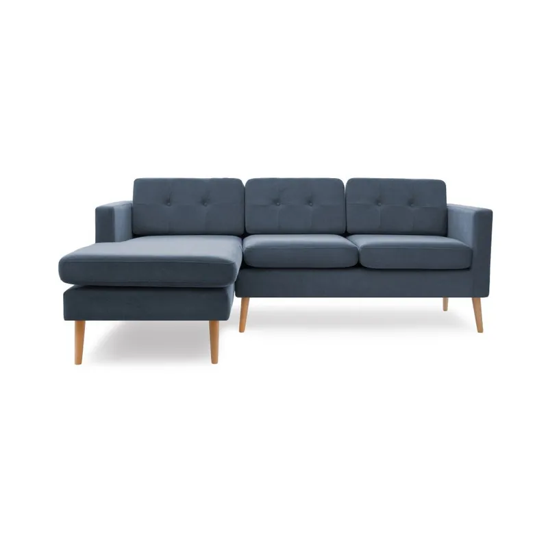 Jasnoniebieska sofa narożna lewostronna z naturalnymi nogami Vivonita Sondero Bonami Ostatnia szansa