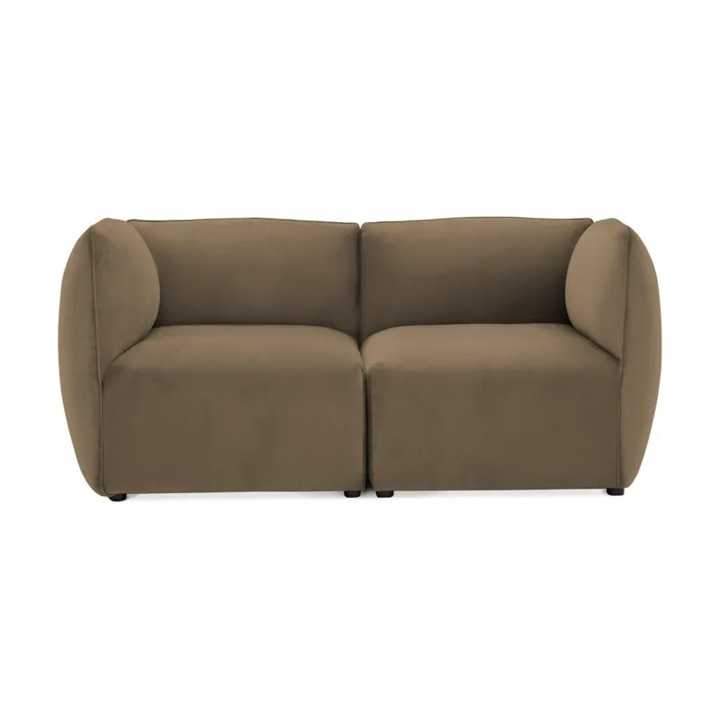 Hit cenowy Brązowoszara 2-osobowa sofa modułowa Vivonita Velvet Cube Bonami