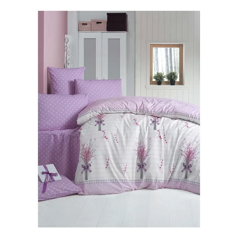 Wyjątkowa oferta Pościel jednoosobowa z prześcieradłem i poszewką na poduszkę Fiyonk, 160 x 220 cm Bonami