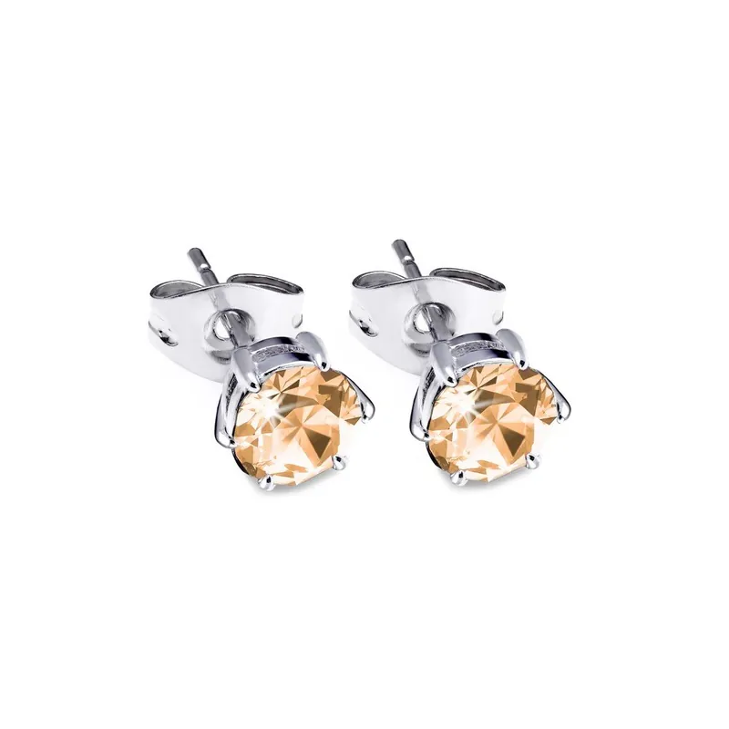 Do wyczerpania zapasów Żółtobrązowe kolczyki z kryształami Swarovski® Gemseller Bonami
