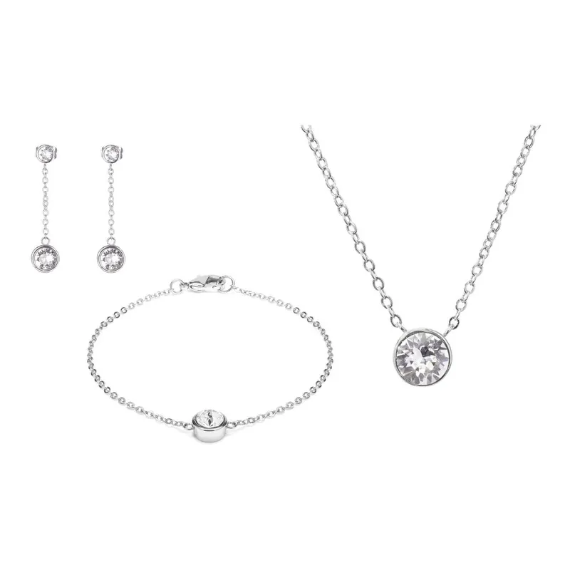 Ograniczona ilość Komplet naszyjnika, kolczyków i bransoletki z kryształami Swarovski® GemSeller White Bonami