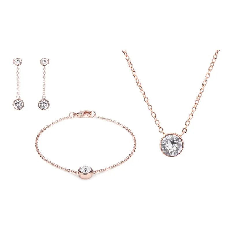 Premium Komplet naszyjnika, kolczyków i bransoletki z kryształami Swarovski® GemSeller Rose Bonami