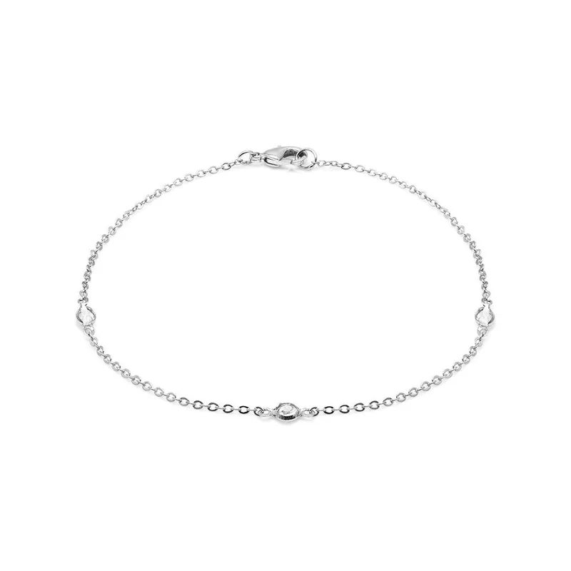 Niska cena Bransoletka na nogę z kryształem Swarovski® GemSeller White Drop Bonami