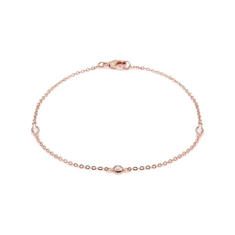 Bransoletka na nogę z kryształem Swarovski® GemSeller Rose Drop Bonami Super okazja