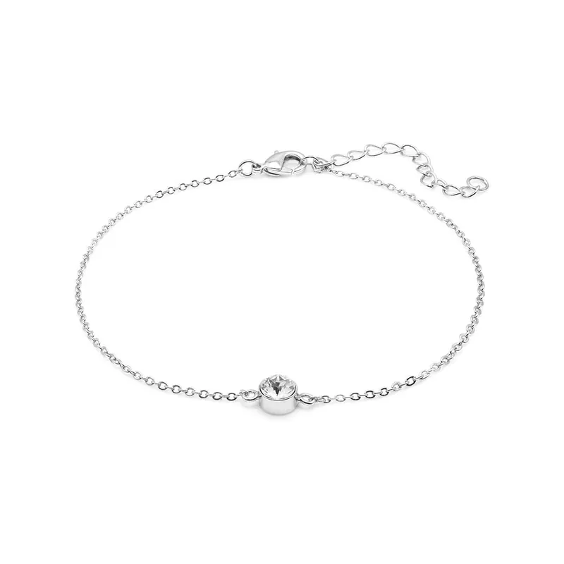 Bransoletka na nogę z kryształem Swarovski® GemSeller White Round Bonami Hit sprzedaży